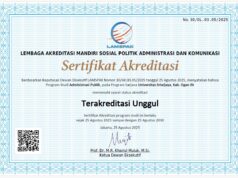 Prodi S1 Administrasi Publik FISIP Unsri Raih Akreditasi Unggul dari LAMSPAK