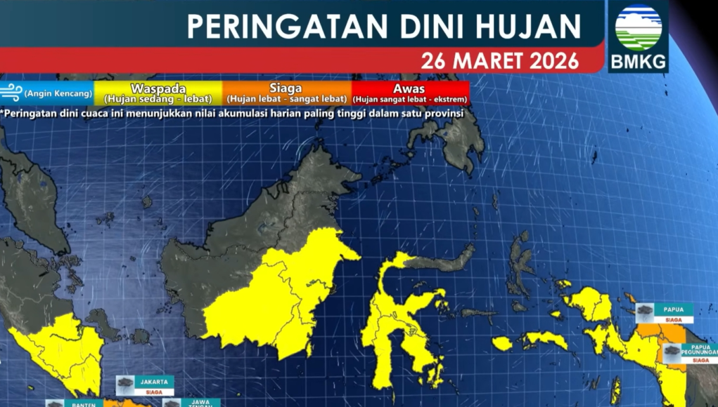 Dampak Siklon Tropis Narelle, Hujan Lebat Mengintai Sejumlah Wilayah