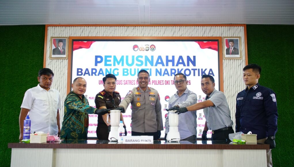 927 Gram Sabu Dimusnahkan, Polres OKI Guncang Jaringan Narkoba