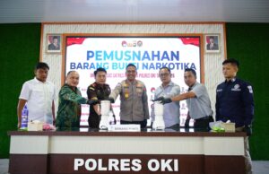 927 Gram Sabu Dimusnahkan, Polres OKI Guncang Jaringan Narkoba
