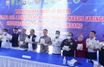 Wakil ketua DPRD Sumsel H.Nopianto,S.Sos MM Hadiri Pemusnahan 16.9 Kg sabu Jaringan Malaysia Palembang Dimusnahkan oleh BNNP Sumsel