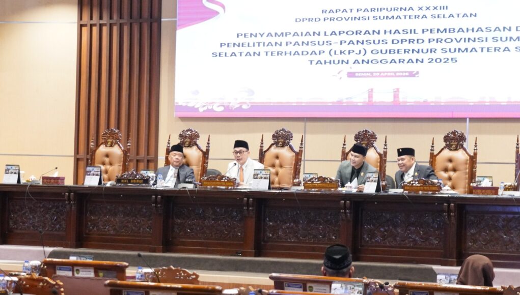 Lima Pansus DPRD Sumsel Sampaikan Hasil Pembahasan LKPJ Gubernur