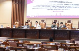 Lima Pansus DPRD Sumsel Sampaikan Hasil Pembahasan LKPJ Gubernur