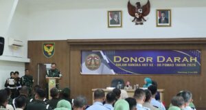 Kolaborasi, HUT ke 80 POMDAM II/Swj Gelar Donor Darah bersama PMI Palembang