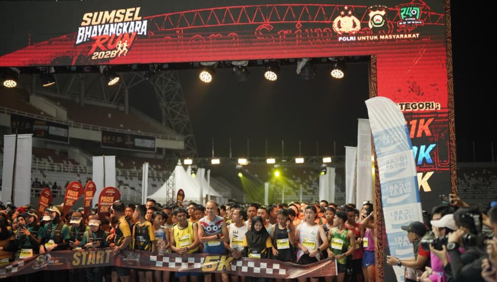 Sumsel Bhayangkara Run 2026 Gerakkan Ekonomi Kerakyatan, Ribuan Pelari Hidupkan UMKM Lokal