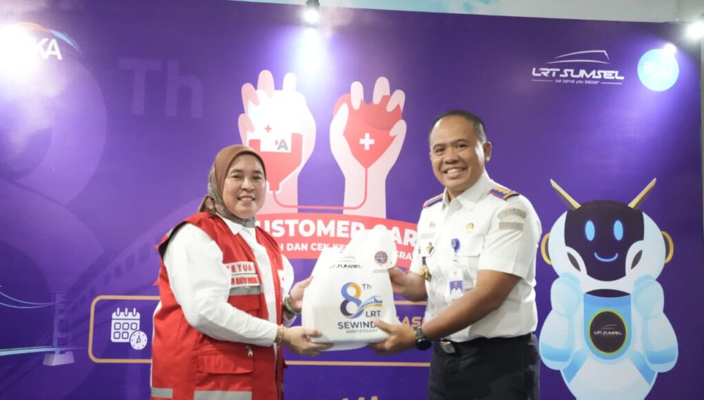 PMI Palembang dan LRT Sumsel Bersinergi Lewat “LRT Care”