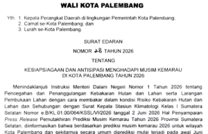 Musim Kemarau kian Ekstrem, Pemkot Palembang Keluarkan 16 Poin Siaga Karhutla: Upacara Sekolah Ditiadakan, Dilarang Bakar Lahan