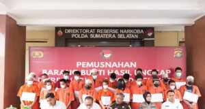 Polda Sumsel Tegaskan Perang terhadap Peredaran Narkoba, Barang Bukti Senilai Rp 2,1 Miliar Dimusnahkan