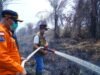 Bupati Muba Turun ke Muara Medak, Petugas dan Warga Bersatu Padamkan Karhutla